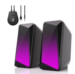 Bluetooth USB Powered & 3.5 mm AUX Computer Speakers with Easy-Control Pod