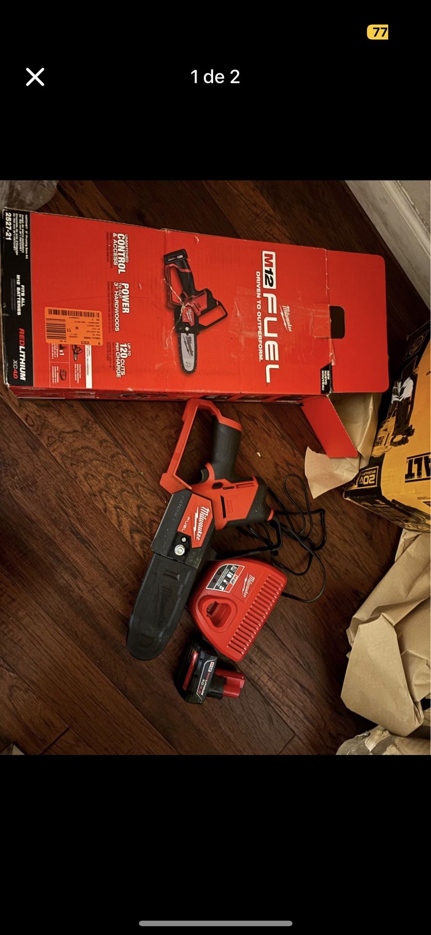 M12 FUEL 6 in. 12V Lithium-Ion Brushless Battery HATCHET Pruning Saw Kit w/4.0 Ah Battery, Charger &