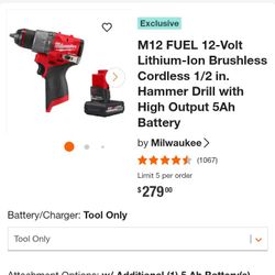 Milwaukee Hammer Drill An Battery 