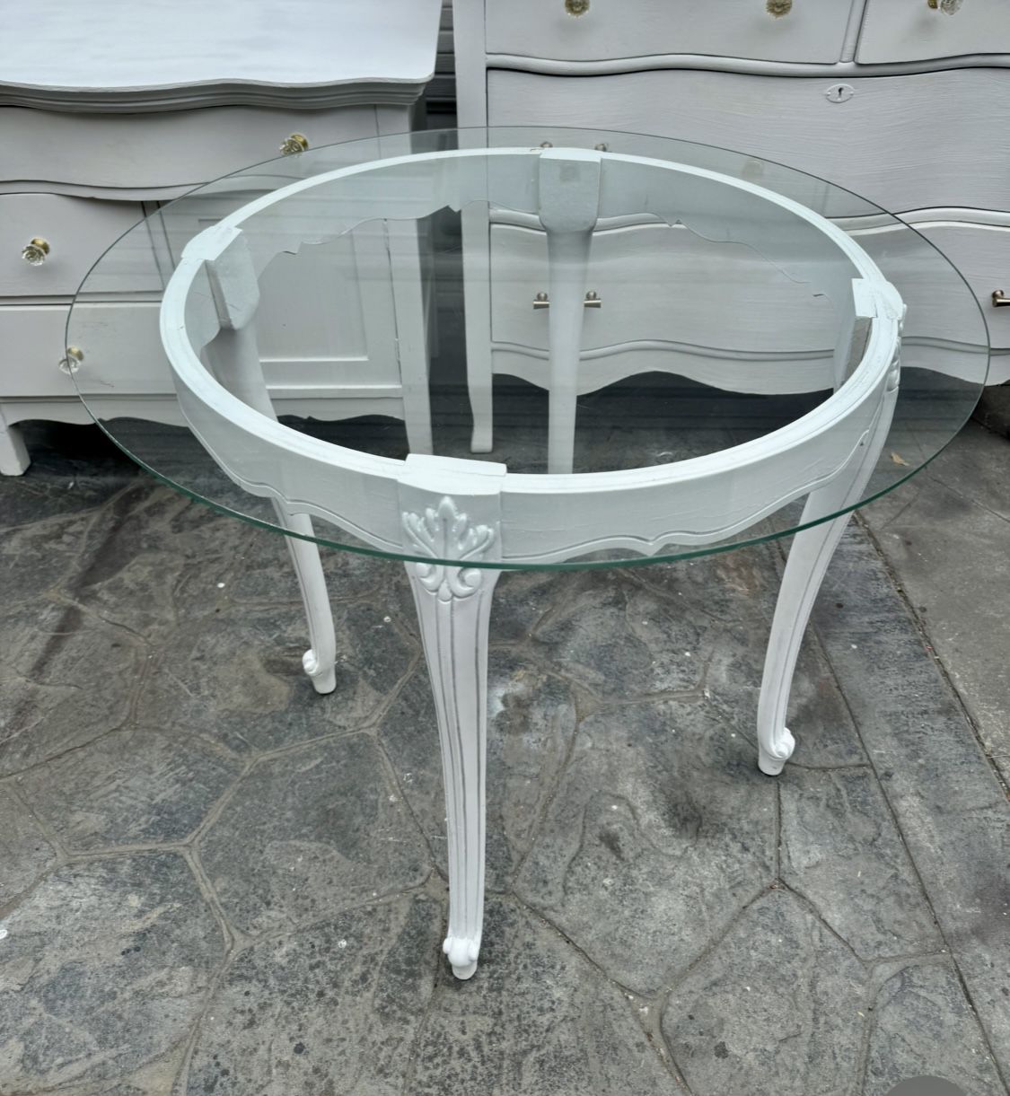 3 PATRA all steel Plastic guest chair w/chrome base $20 ea, round cafe / dinette table $20 