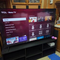 65” TCL Roku TV And TV Stand