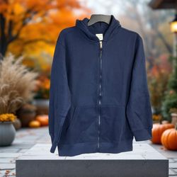 Pure Champ Navy Zip Fleecy Soft Inside Sweatshirt Hoodie Adult Small