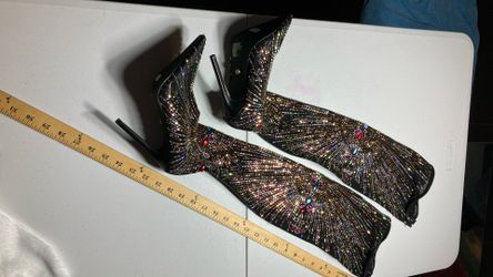 Azalea Wang Chevelle Mesh Knee Boots Size  6
