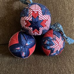 American Flag Quilted Ornaments 