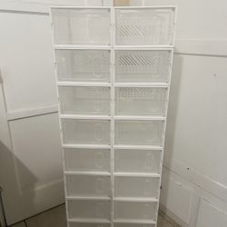18 Shoe Storage Containers – Clear Front-Open Design