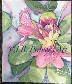 Pink Rhododendron Watercolor Print, Floral Print, Pink Flower Print
