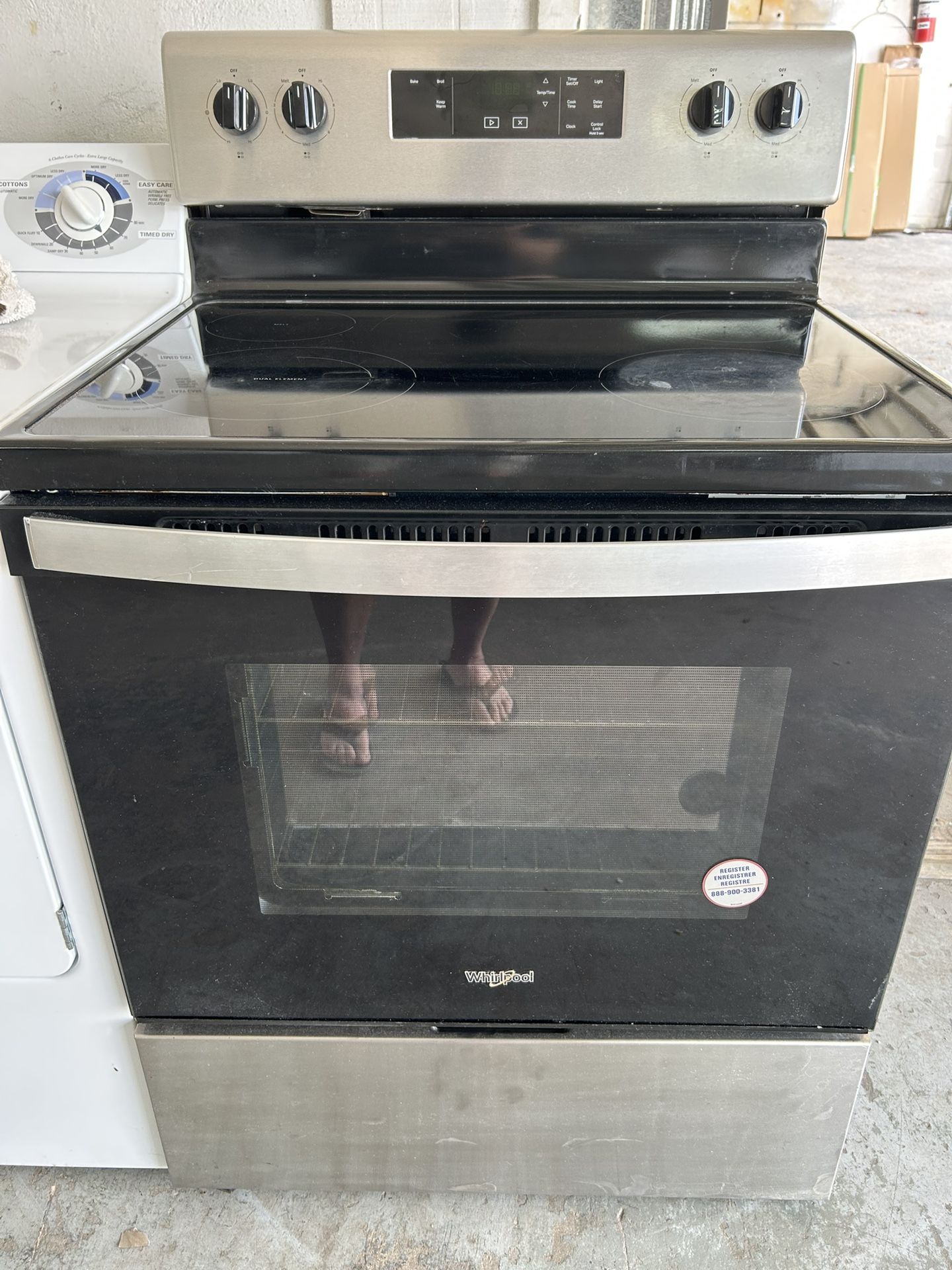 Whirlpool Stainless Glass Top Stove