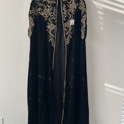 Black Velvet Luxury Abaya Dress 