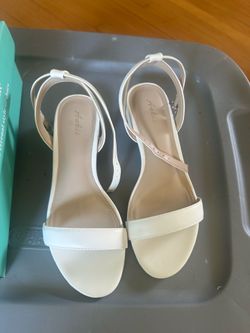 White Ankle Strap heels
