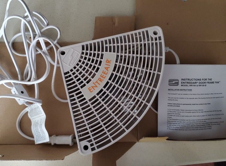 NEW EntreeAir Doorway / Window Mount Booster Fan - RVs Too!