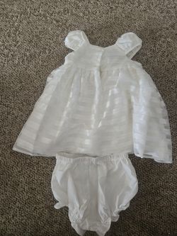 Beautiful Baby Girl Dress For A One Year Old For A Event Or Chuch day Light Cream Color