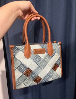 Wrangler Woven Denim Handbag w/ Detachable Crossbody Strap - Brand New