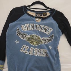 Womens Medium Harley Davidson Blinged Shirt