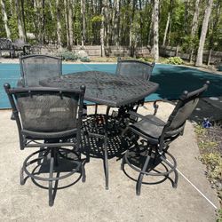 Outdoor High Table And 4 Chairs