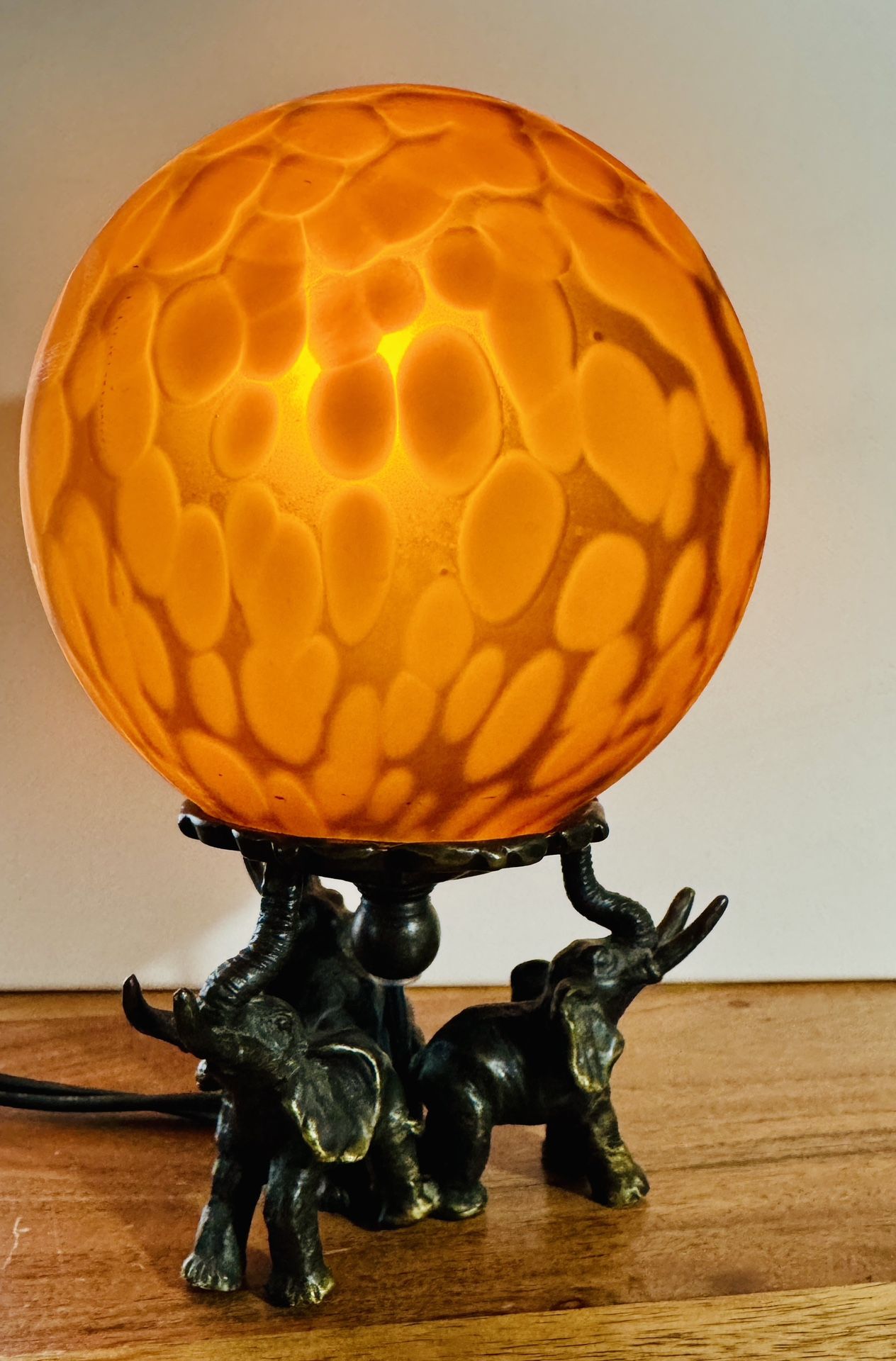 Art Deco Vintage Brass Elephant Small Globe Lamp $40 OBO
