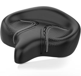 BLUEWIND Oversized Bike Seat, Wide Bicycle Saddle Novel Backrest Design for Electric Bike