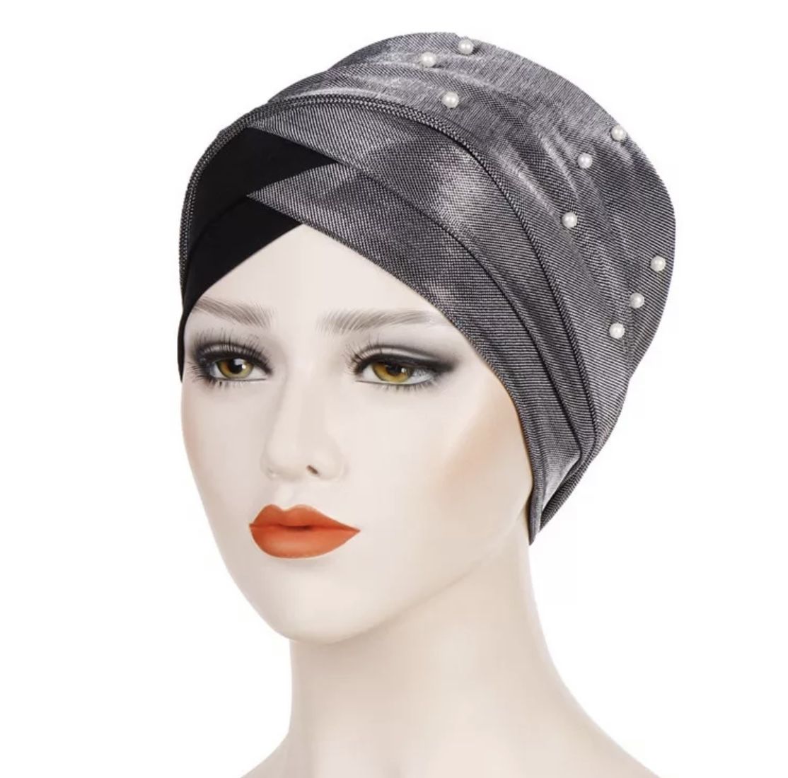 Fashion  Hat Cap Muslim Hair Loss Head Turban Head Wrap Cover Hijab Beads