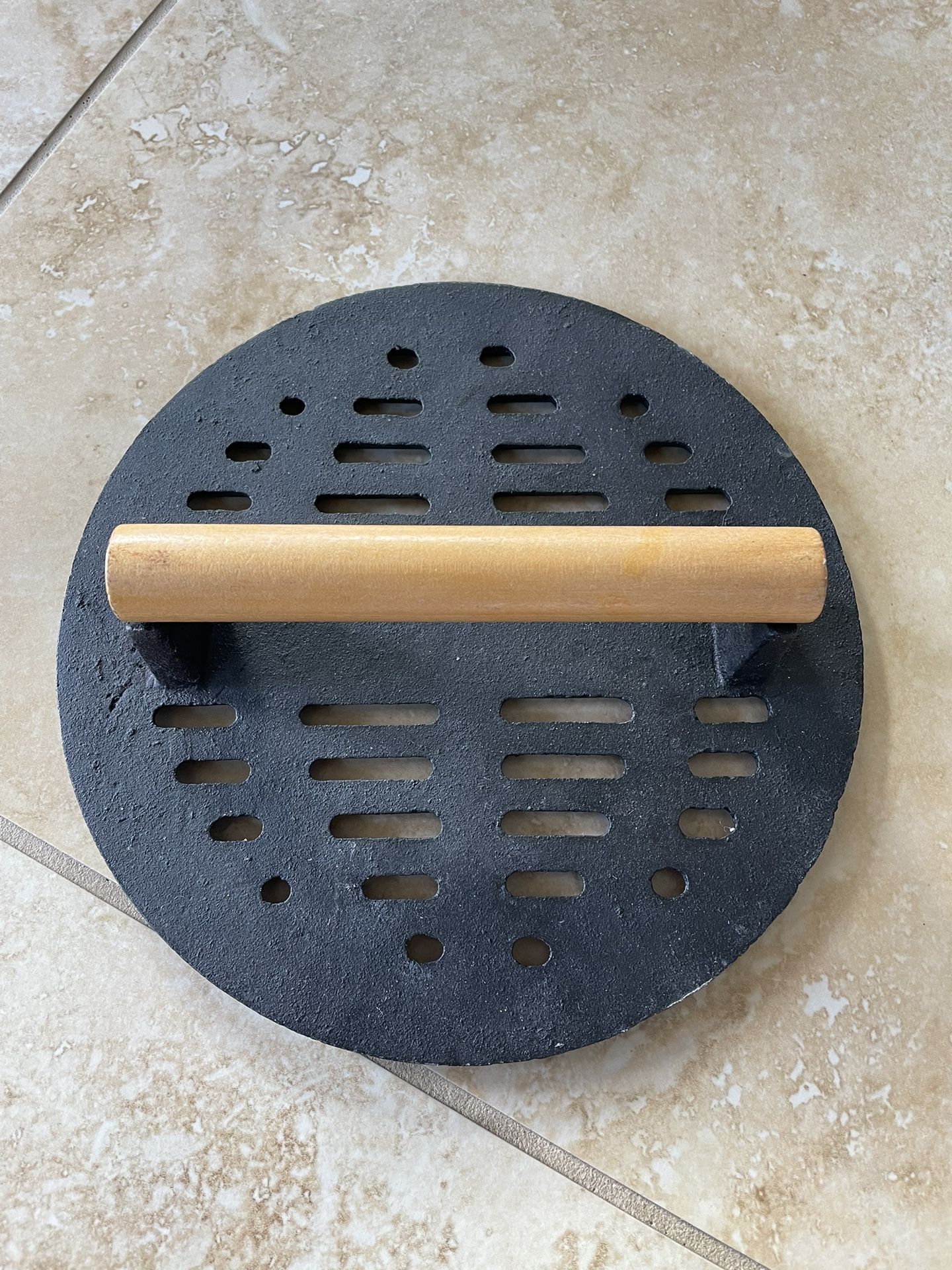 9" Cast Iron Grilling BBQ Press
