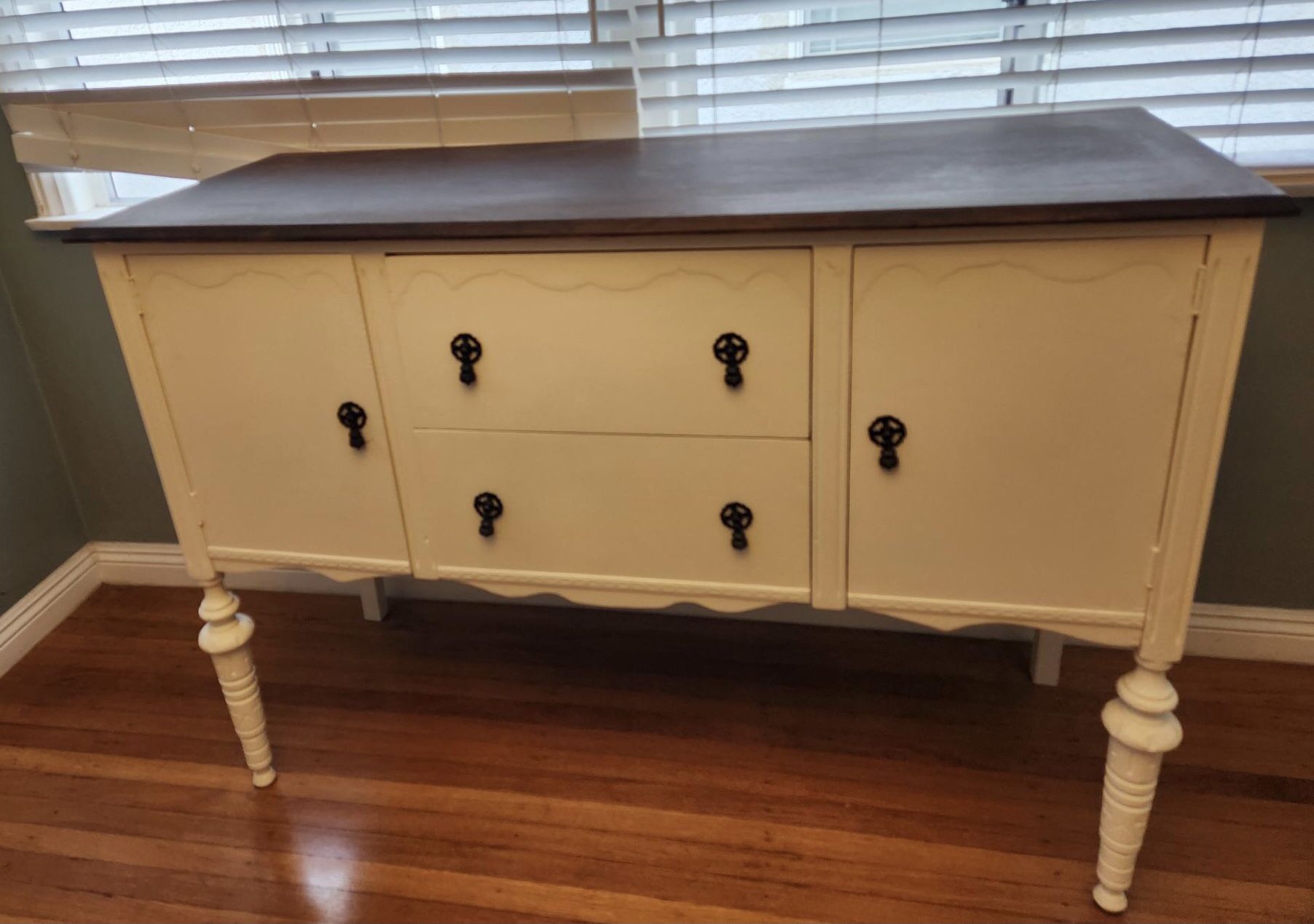 Antique Vintage White  Buffet Sideboard