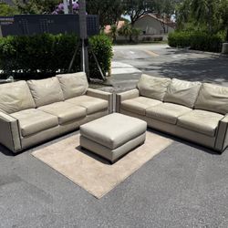 Pottery Barn Sectional Couch/Sofa Set -  Leather  - FREE DELIVERY 🚚 