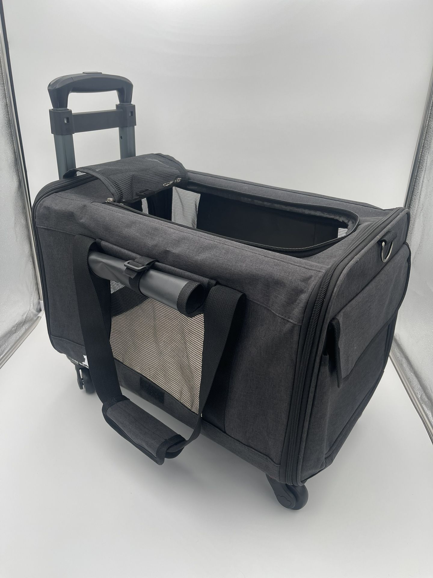 Pet Carrier With Wheels, 18x11x11 Inches, TSA Approved For In Cabin Air Travel,