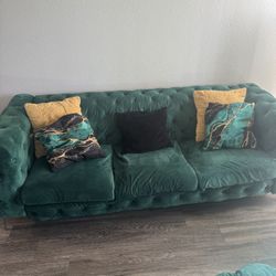 Emerald Green 3 Piece Couch Set 