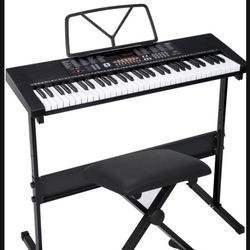 Electronic Keyboard 61 Key Electric Digital Music Piano Organ with Stand 