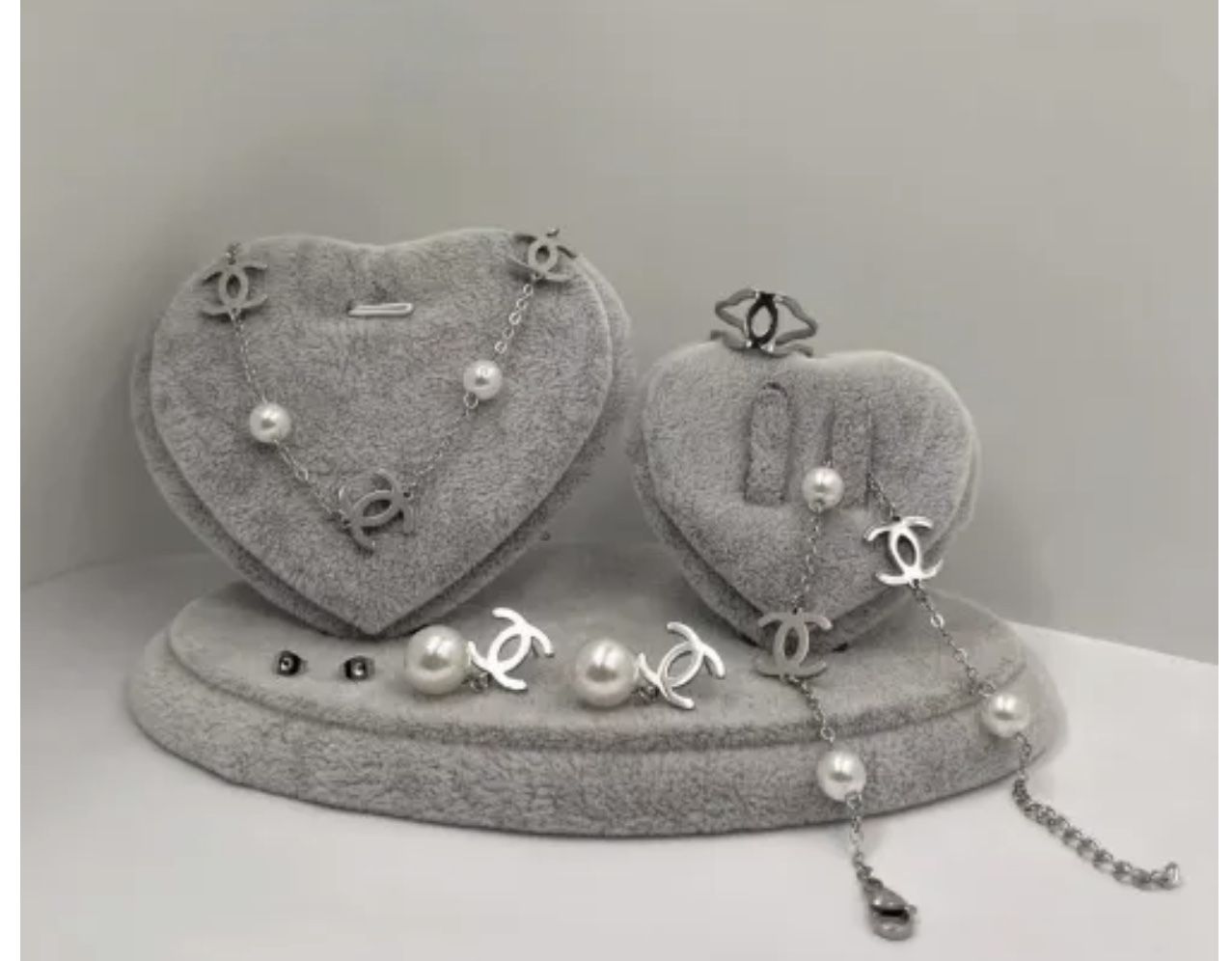 Silver Set 4 Pcs So Cute And Simple ♥️♥️