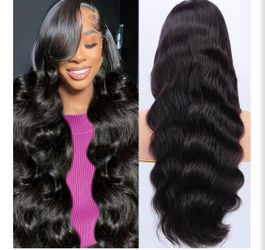 Human hair 28 inch lace front wig