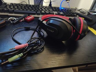 T-Wolf Gaming Headset Black and Red