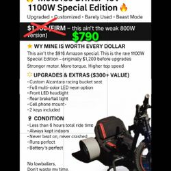 Motec-Drift Trike 1100W Special Edition $790