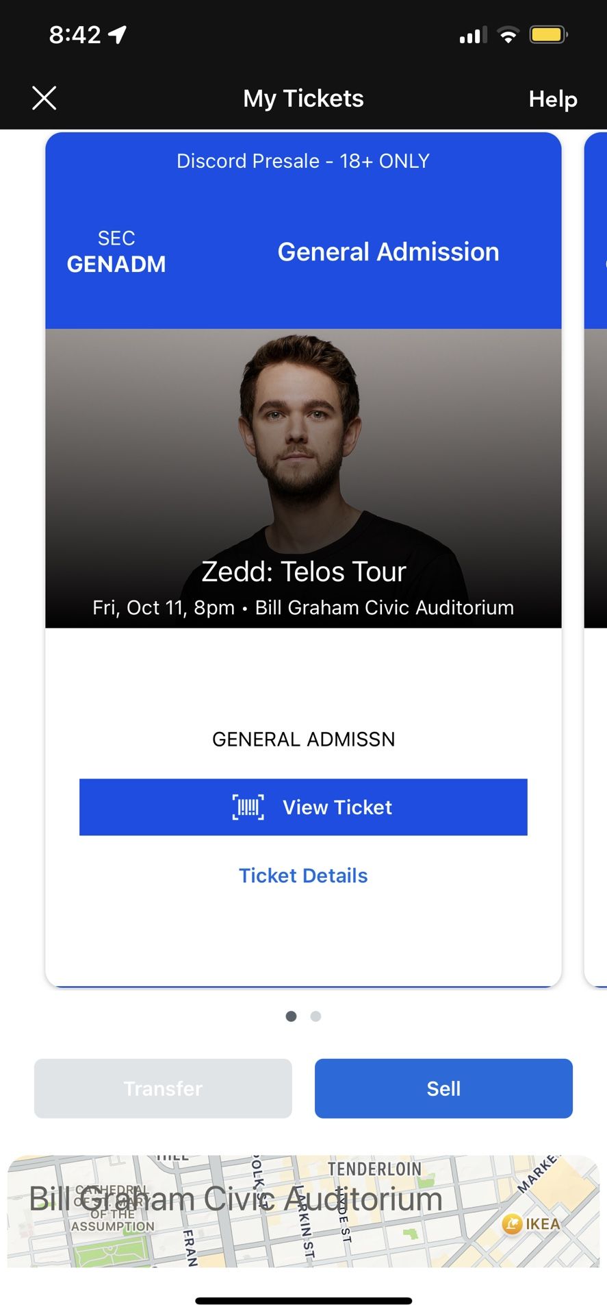10/11 FRIDAY SF ZEDD TICKETS $85