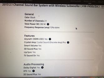 Samsung 2.1 Channel Sound Bar