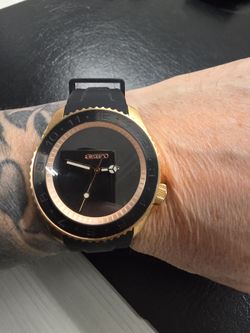 Seiko Watch Black and Gold