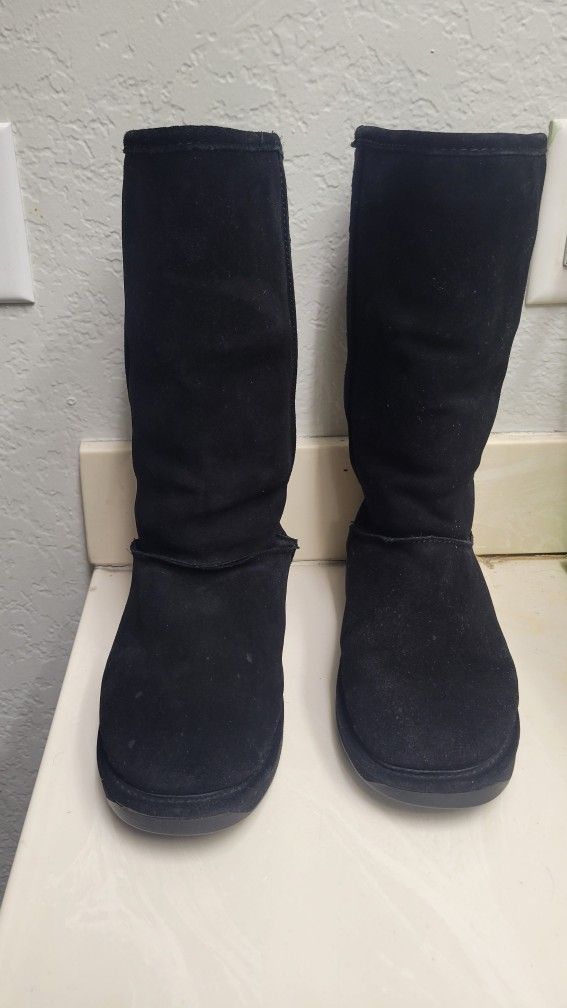 Black Fur Boots Size 6.5