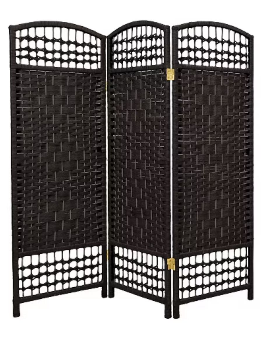 Tall Fiber Weave Room Divider (3 Panels) - Oriental Furniture