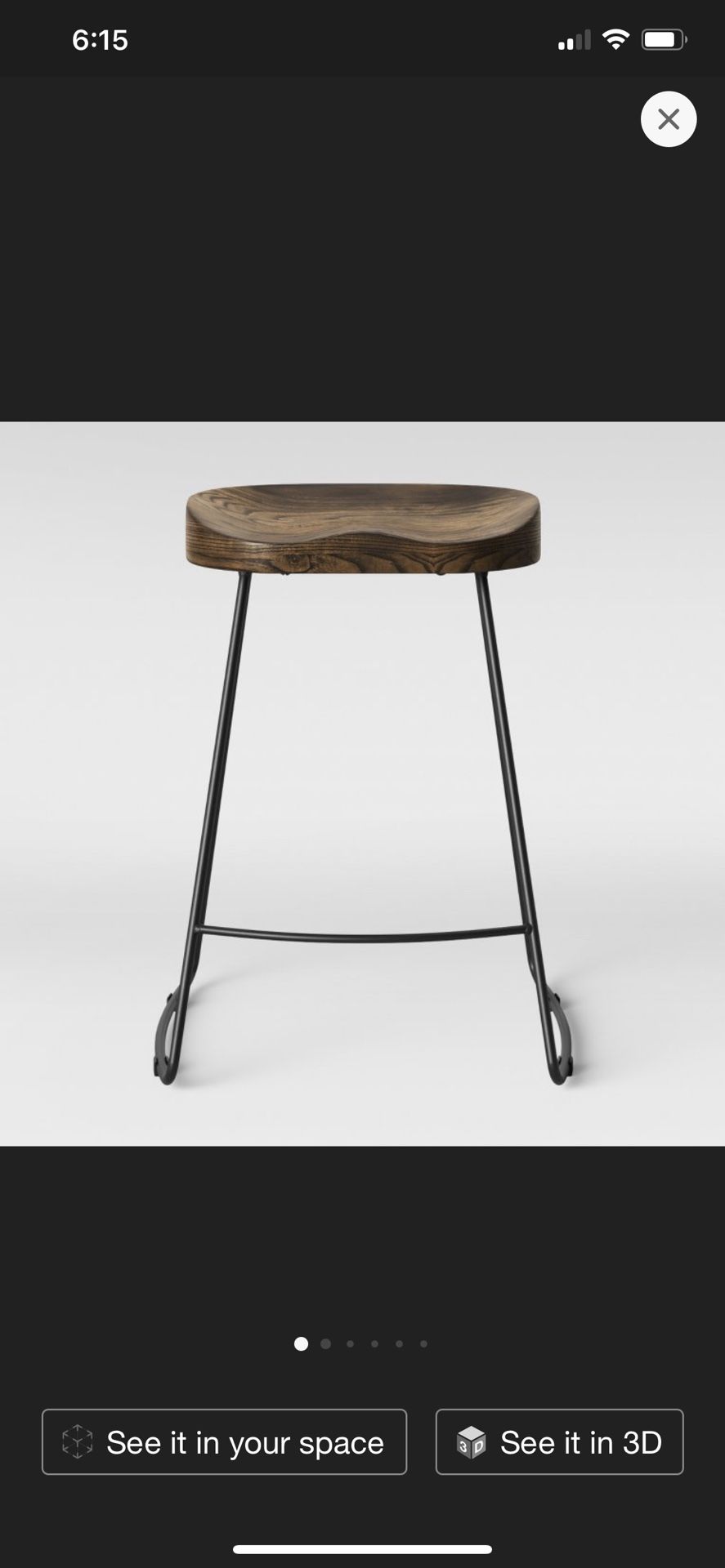 Counter Height Wood Barstools (Set of 3)