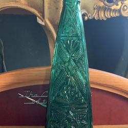 Vintage Triangle Genie Bottles-3 Sided Italian Glass Decanters *Missing stopper*