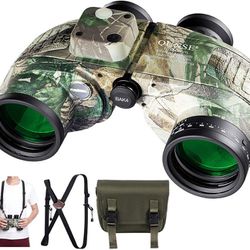 10X50 Marine Binoculars for Adults, Waterproof Binoculars with Rangefinder Compass,BAK4 Prism Navigation Birdwatching Hunting 