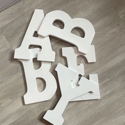 Wooden White Letters 