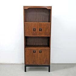 Mid Century  Walnut Wall Unit Shelving Unit Bookcase