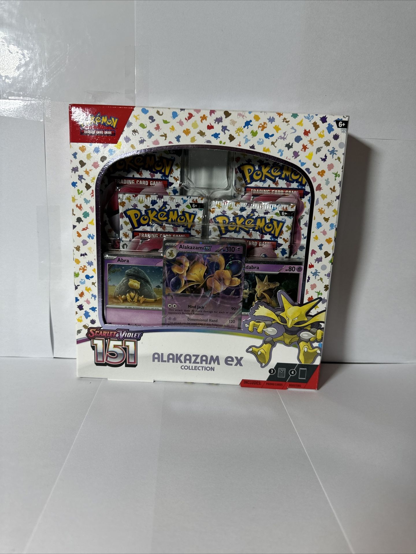 Pokemon TCG Scarlet and Violet - 151 Alakazam ex Collection Box - 4 Packs Sealed