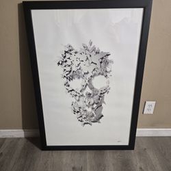 White Skull Art Large Poster 30 Long 40 Tall
