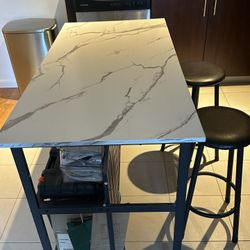 Kitchen Island and Bar Stools 