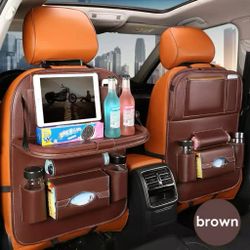 New Car Backseat Organizer Table Tray – Storage + iPad Holder