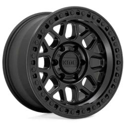 Kmc KM549 17X8.5 8X180 0mm Satin Black with a Simulated Beadlock Wheels