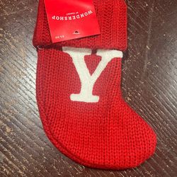 Knit Monogram LETTER  Y MINI 8" Christmas Stocking Wondershop Home Decor