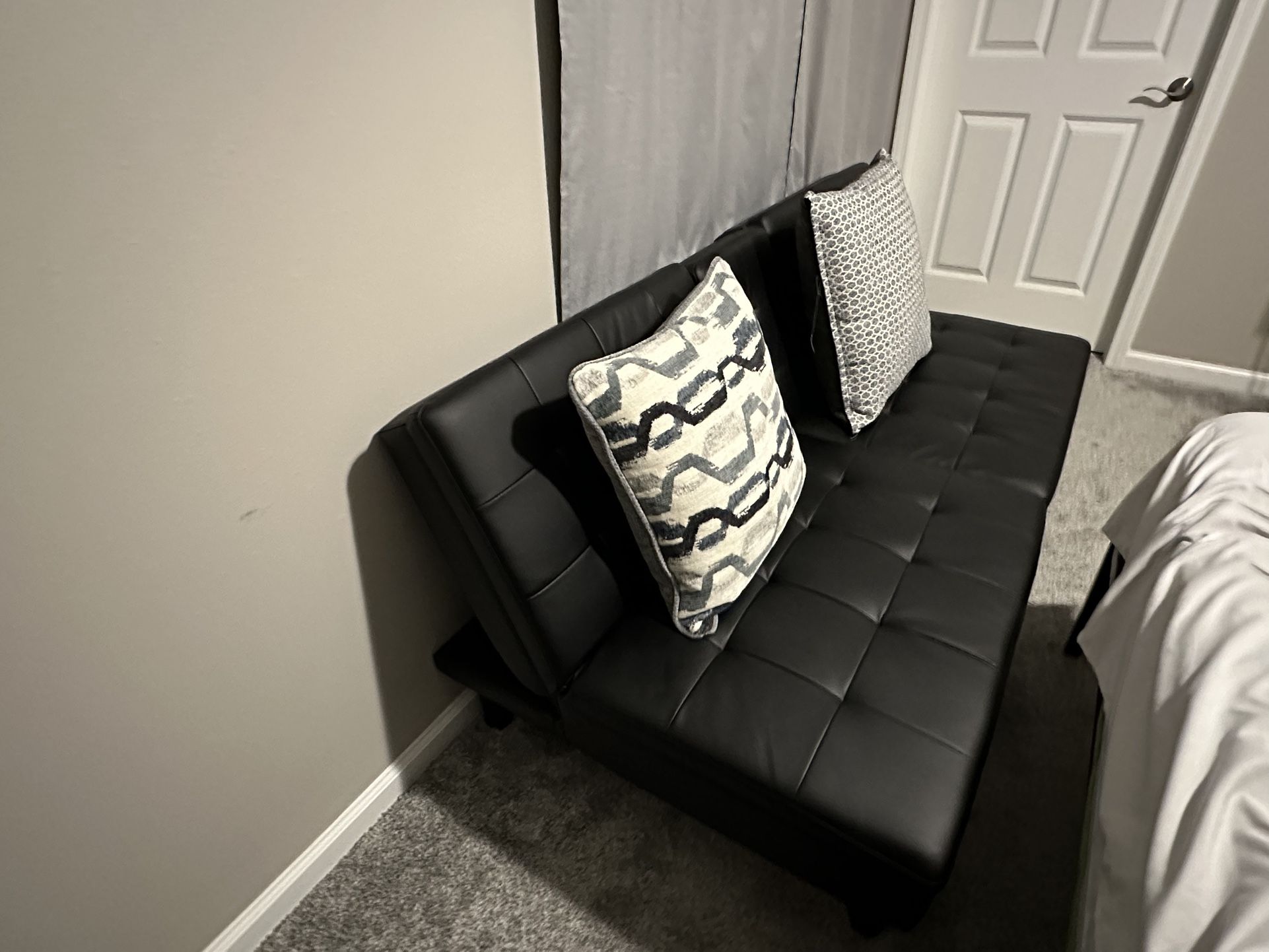 Black Futon with Drink Holder