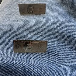 100 dollars bill earrings 