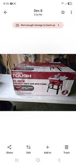 New in box Hyper tough 10" table saw with stand